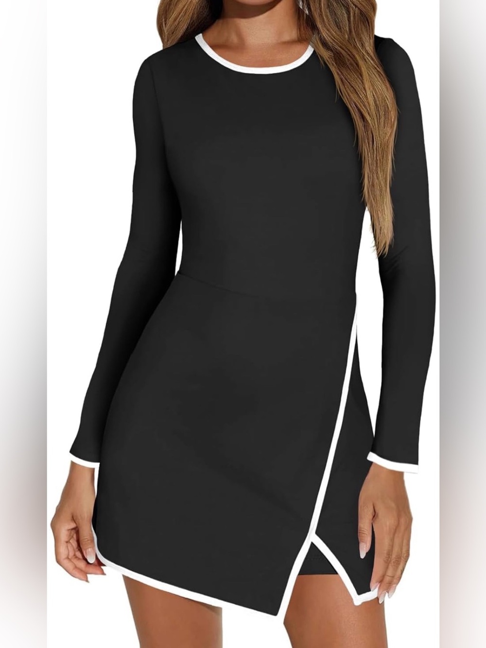 Women's Black Long Sleeve Athletic Dress